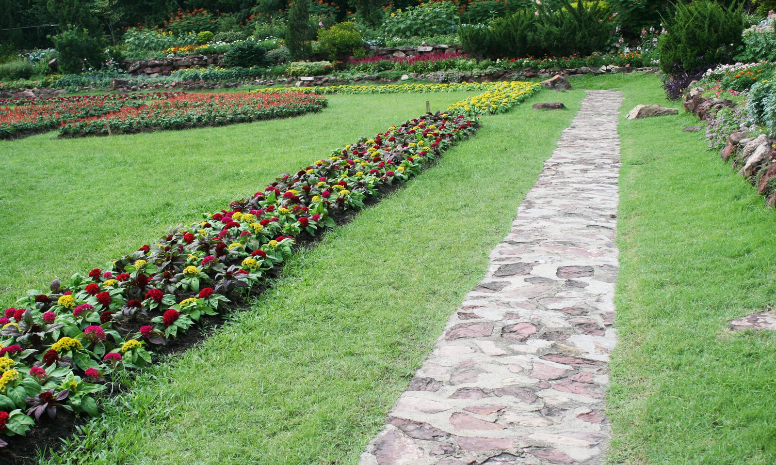 Stone pathway into garden